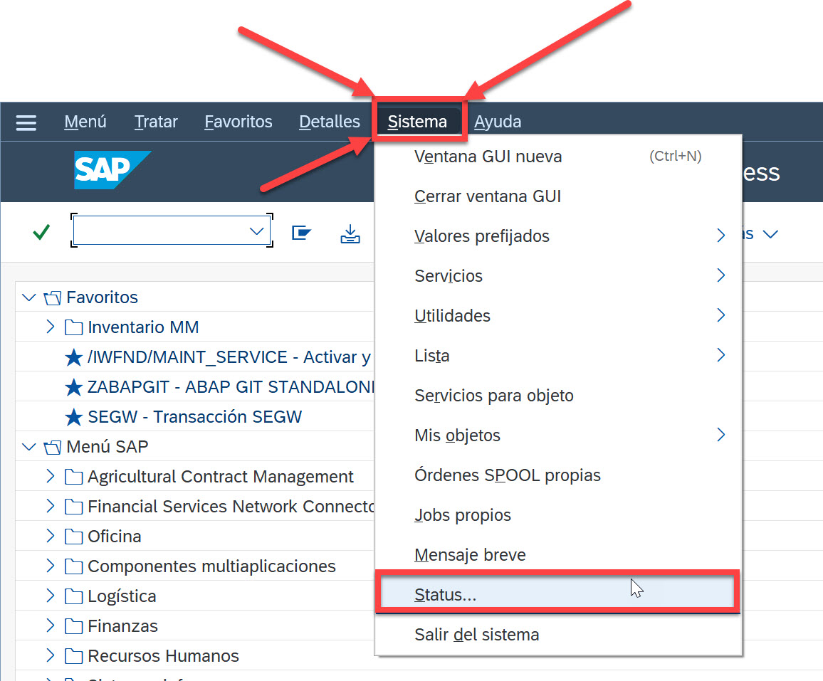 Saber la version de SAP